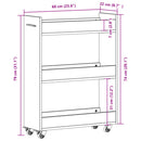 vidaXL sonoma tölgy színű szerelt fa szekrény kerekekkel 60x22x79 cm