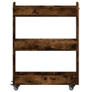 vidaXL füstös tölgy színű szerelt fa szekrény kerekekkel 60x22x79 cm