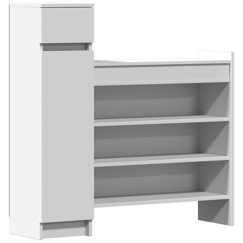 vidaXL fehér szerelt fa cipőszekrény 100,5 x 28 x 100 cm
