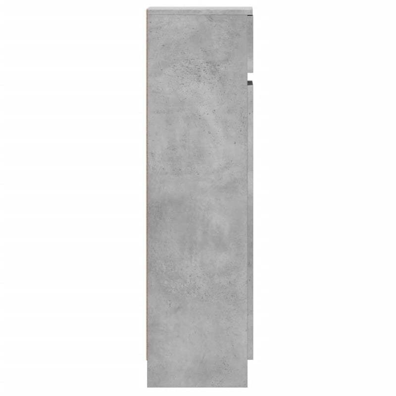 vidaXL betonszürke szerelt fa cipősszekrény 100,5 x 28 x 100 cm