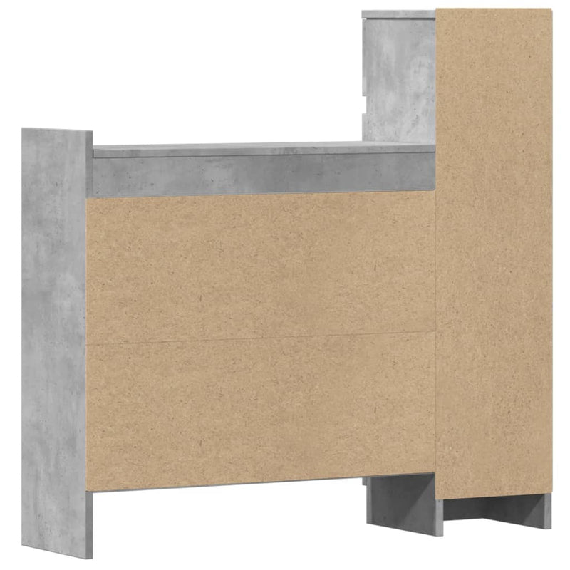 vidaXL betonszürke szerelt fa cipősszekrény 100,5 x 28 x 100 cm