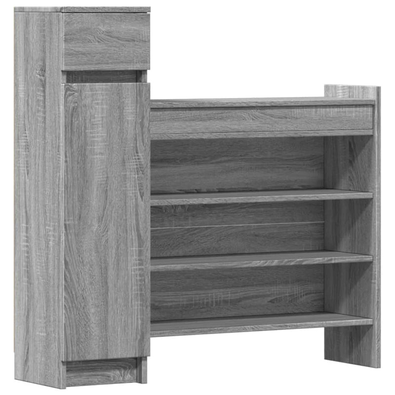 vidaXL szürke sonoma színű szerelt fa cipősszekrény 100,5x28x100 cm