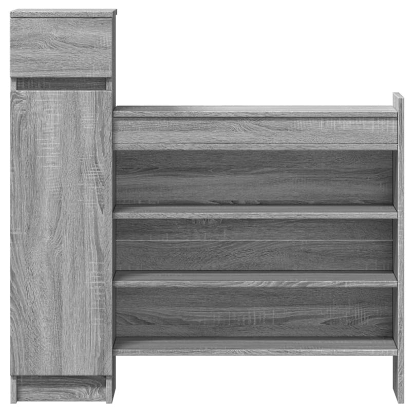 vidaXL szürke sonoma színű szerelt fa cipősszekrény 100,5x28x100 cm