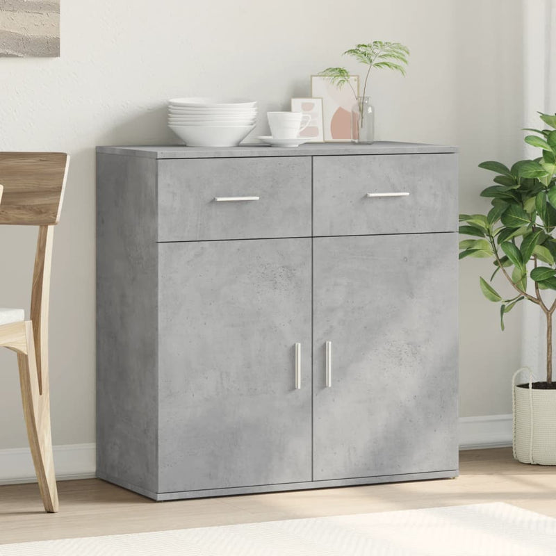 vidaXL betonszürke szerelt fa tálalószekrény 79 x 38 x 80 cm