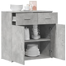 vidaXL betonszürke szerelt fa tálalószekrény 79 x 38 x 80 cm