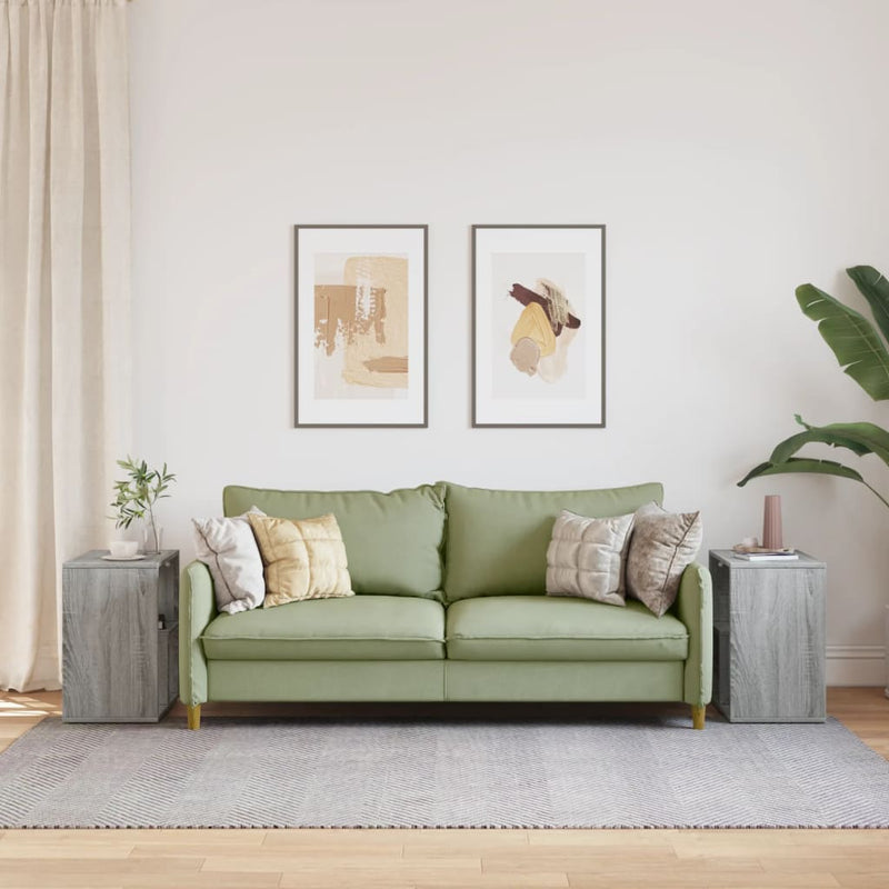 vidaXL 2 db szürke sonoma színű szerelt fa kisasztal 50x30x50 cm