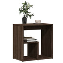 vidaXL 2 db barna tölgyszínű szerelt fa kisasztal 50x30x50 cm