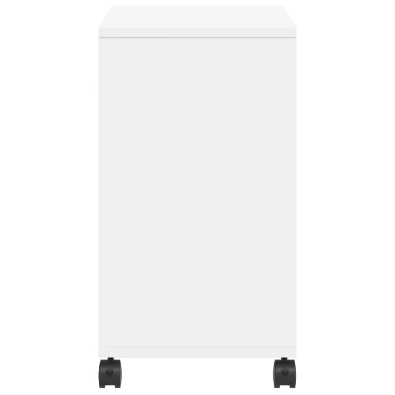 vidaXL fehér szerelt fa kisasztal kerékkel 50 x 30 x 55 cm