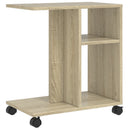 vidaXL sonoma tölgy színű szerelt fa kisasztal kerekekkel 50x35x55 cm