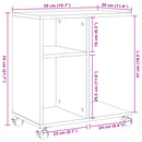 vidaXL sonoma tölgy színű szerelt fa kisasztal kerekekkel 50x35x55 cm