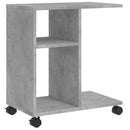 vidaXL betonszürke szerelt fa kisasztal kerekekkel 50 x 30 x 55 cm