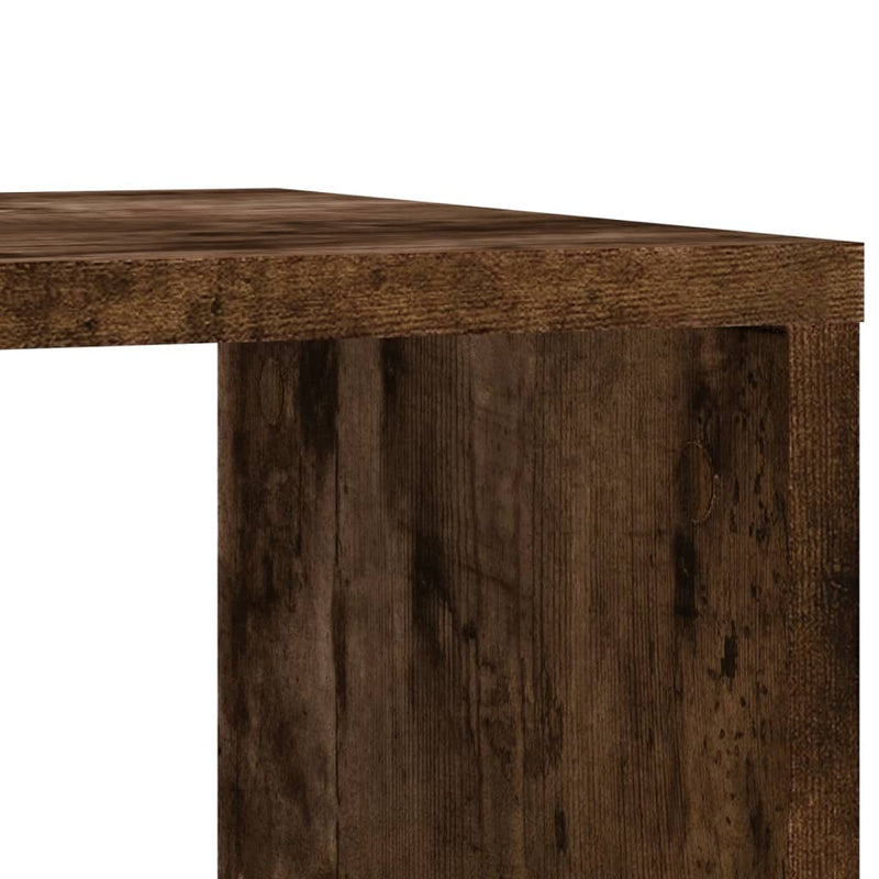 vidaXL füstös tölgy színű szerelt fa kisasztal kerekekkel 50x30x55 cm