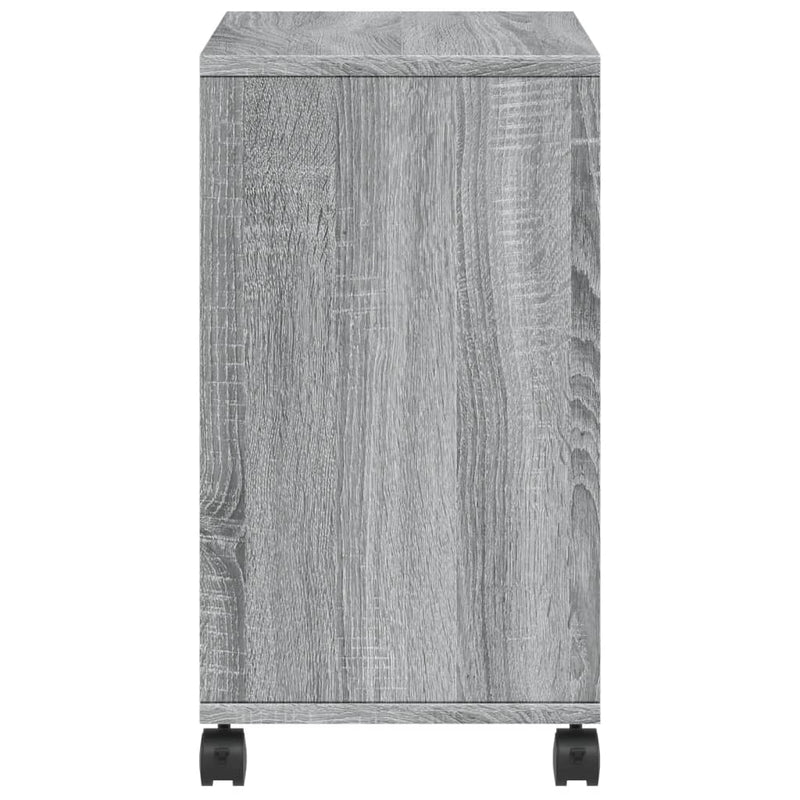 vidaXL szürke sonoma színű szerelt fa kisasztal kerekekkel 50x30x55 cm