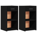 vidaXL 2 db fekete szerelt fa éjjeliszekrény 35 x 34 x 65 cm