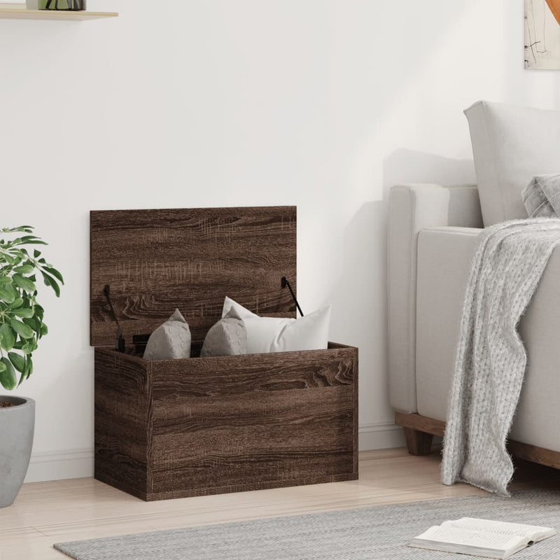 vidaXL barna tölgy színű szerelt fa tárolóláda 60 x 35 x 35 cm