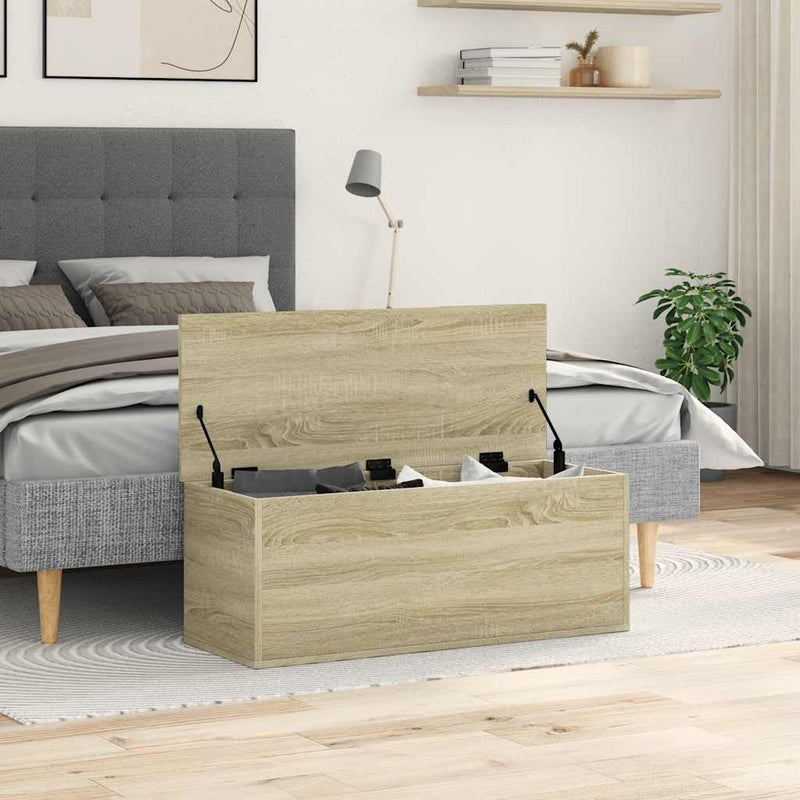vidaXL sonoma tölgy színű szerelt fa tárolóláda 90 x 35 x 35 cm