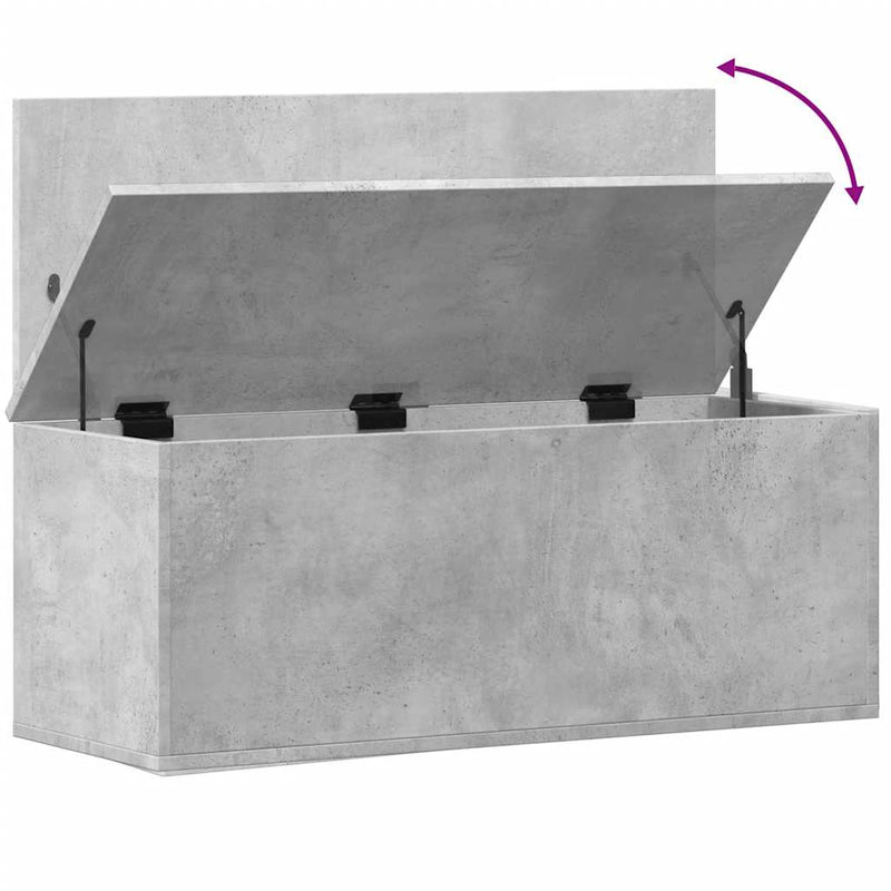 vidaXL betonszürke szerelt fa tárolóláda 90 x 35 x 35 cm