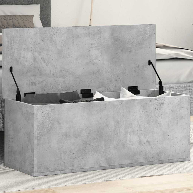 vidaXL betonszürke szerelt fa tárolóláda 90 x 35 x 35 cm