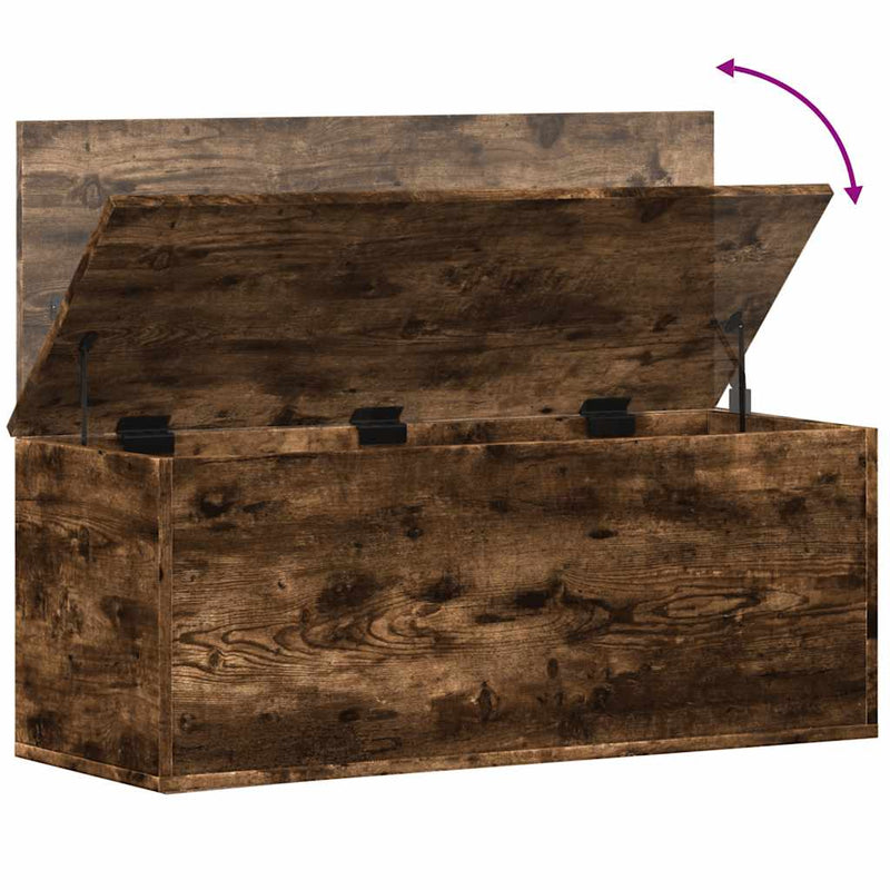 vidaXL füstös tölgy színű szerelt fa tárolóláda 90 x 35 x 35 cm