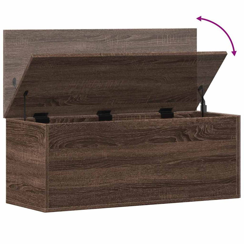 vidaXL barna tölgy színű szerelt fa tárolóláda 90 x 35 x 35 cm