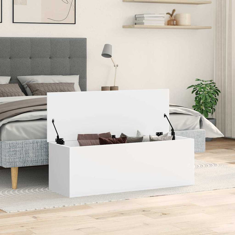 vidaXL fehér szerelt fa tárolóláda 102 x 35 x 35 cm