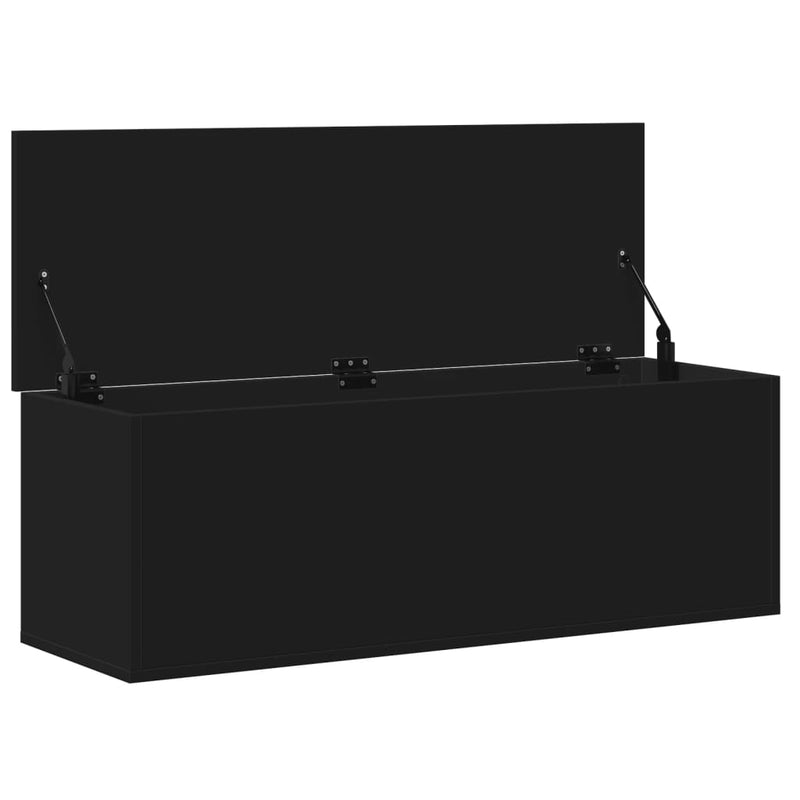 vidaXL fekete szerelt fa tárolóláda 102 x 35 x 35 cm