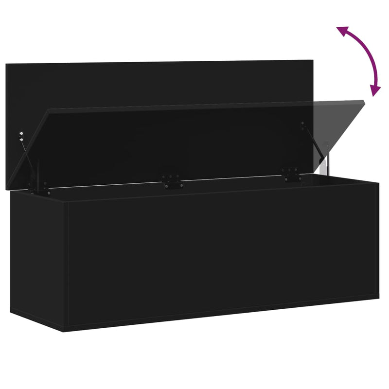 vidaXL fekete szerelt fa tárolóláda 102 x 35 x 35 cm