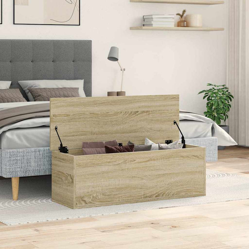 vidaXL sonoma tölgy színű szerelt fa tárolóláda 102 x 35 x 35 cm