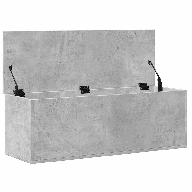 vidaXL betonszürke szerelt fa tárolóláda 102 x 35 x 35 cm