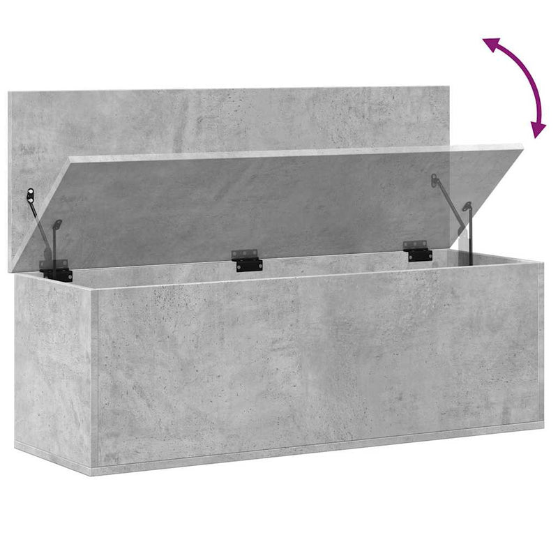 vidaXL betonszürke szerelt fa tárolóláda 102 x 35 x 35 cm