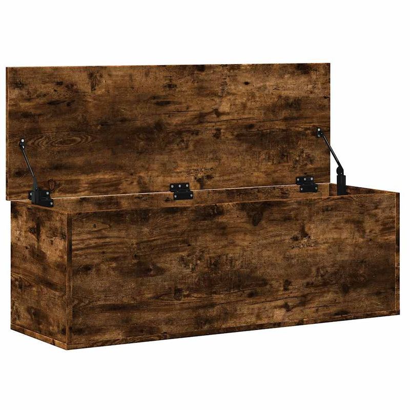 vidaXL füstös tölgy színű szerelt fa tárolóláda 102 x 35 x 35 cm