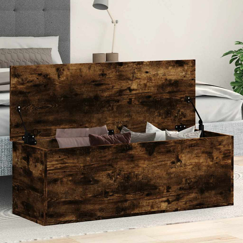 vidaXL füstös tölgy színű szerelt fa tárolóláda 102 x 35 x 35 cm