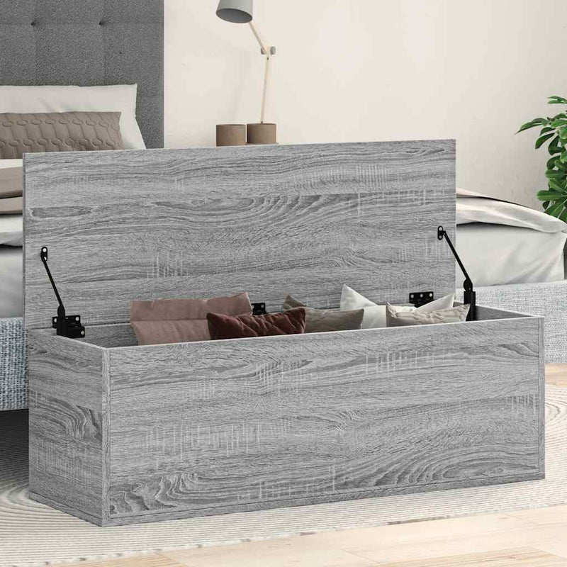 vidaXL szürke sonoma színű szerelt fa tárolóláda 102 x 35 x 35 cm