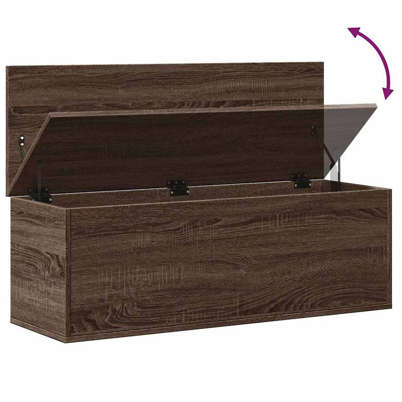vidaXL barna tölgy színű szerelt fa tárolóláda 102 x 35 x 35 cm