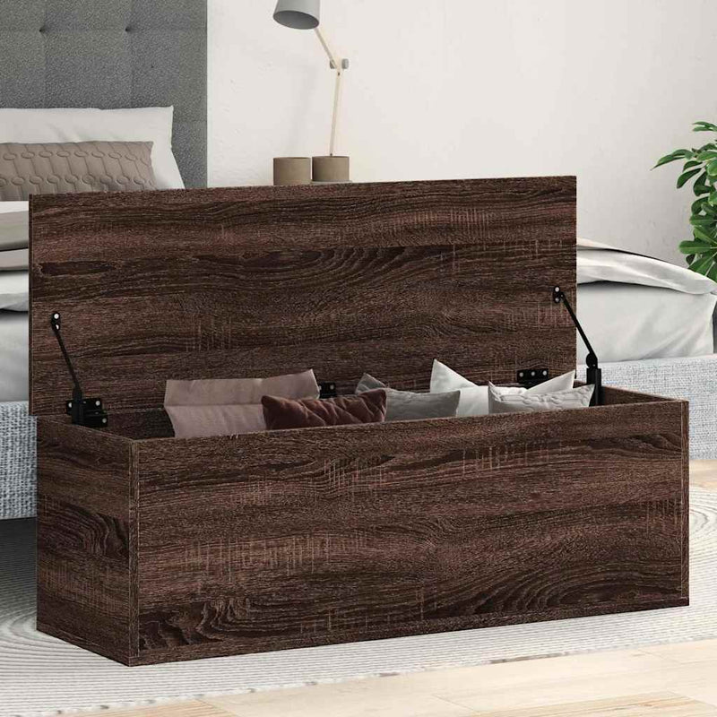 vidaXL barna tölgy színű szerelt fa tárolóláda 102 x 35 x 35 cm