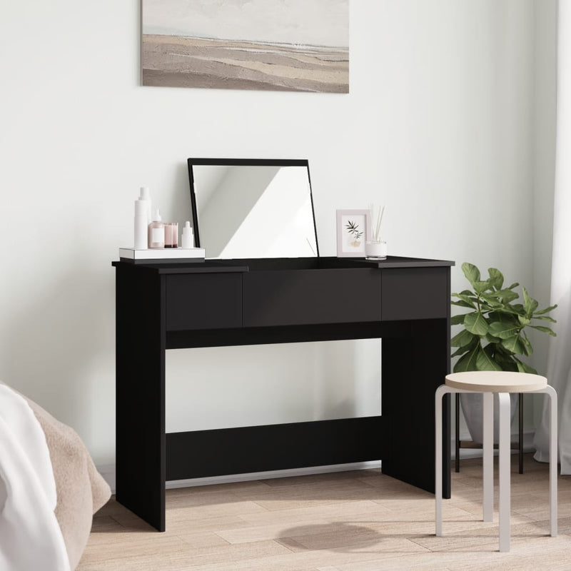 vidaXL fekete fésülködőasztal tükörrel 100x45x76 cm