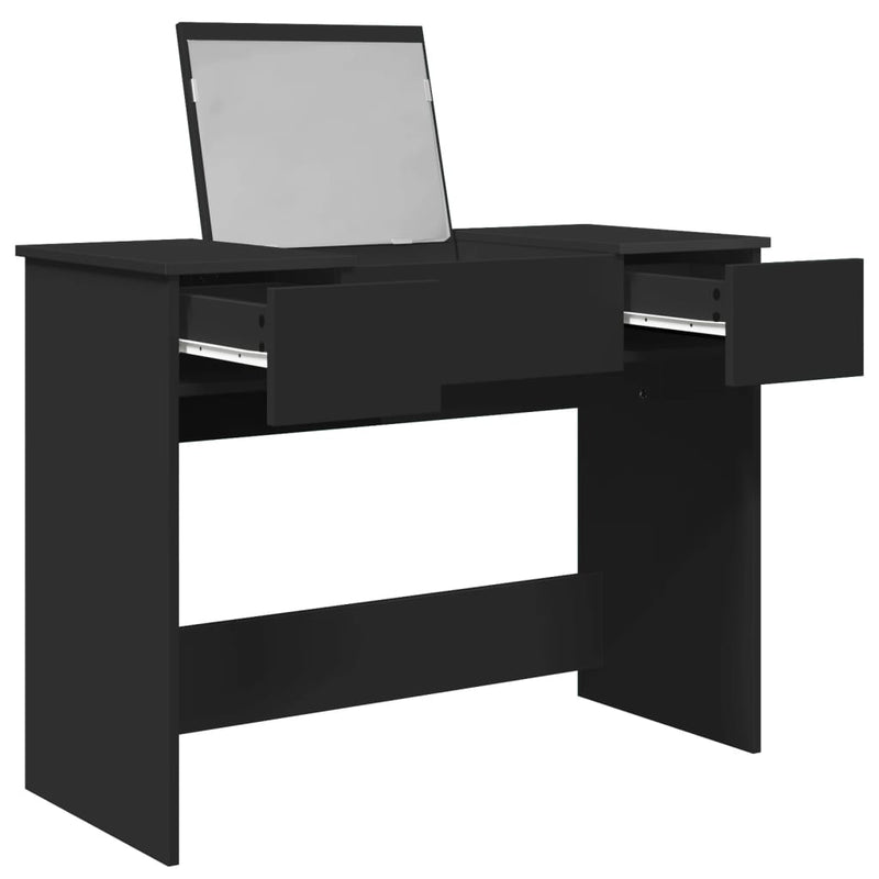 vidaXL fekete fésülködőasztal tükörrel 100x45x76 cm
