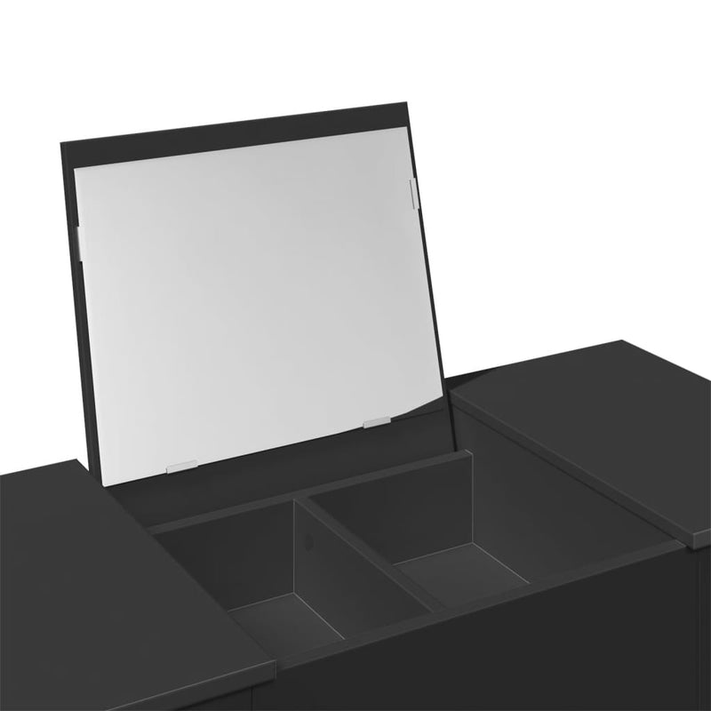 vidaXL fekete fésülködőasztal tükörrel 100x45x76 cm
