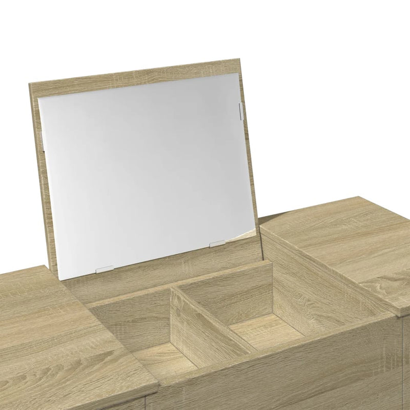 vidaXL sonoma tölgy színű fésülködőasztal tükörrel 100x45x76 cm