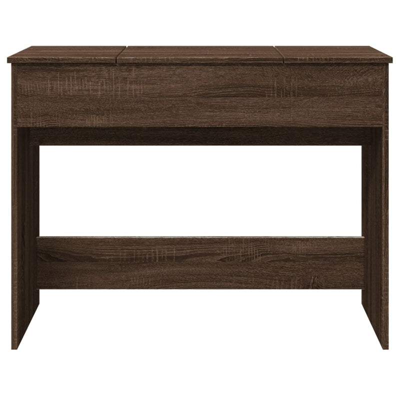 vidaXL barna tölgy színű fésülködőasztal tükörrel 100x45x76 cm
