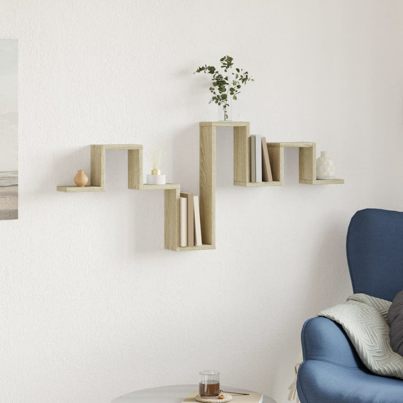 vidaXL sonoma tölgy színű szerelt fa fali polc 104,5 x 10 x 43 cm