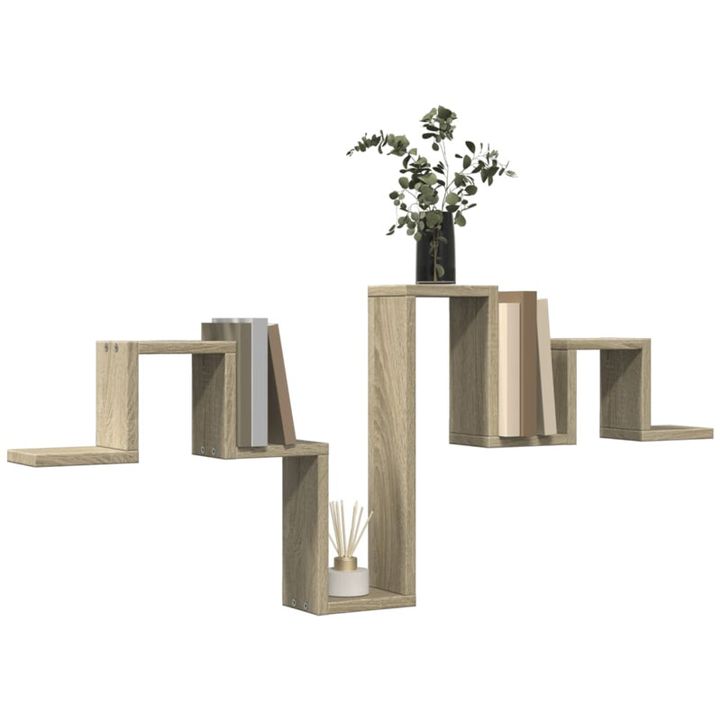 vidaXL sonoma tölgy színű szerelt fa fali polc 104,5 x 10 x 43 cm