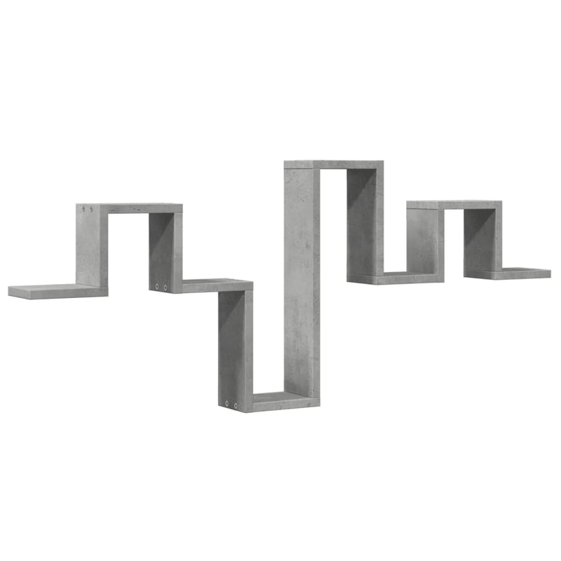 vidaXL betonszürke szerelt fa fali polc 104,5 x 10 x 43 cm