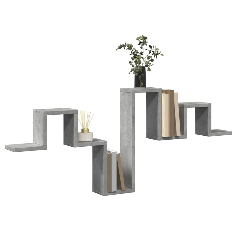 vidaXL betonszürke szerelt fa fali polc 104,5 x 10 x 43 cm