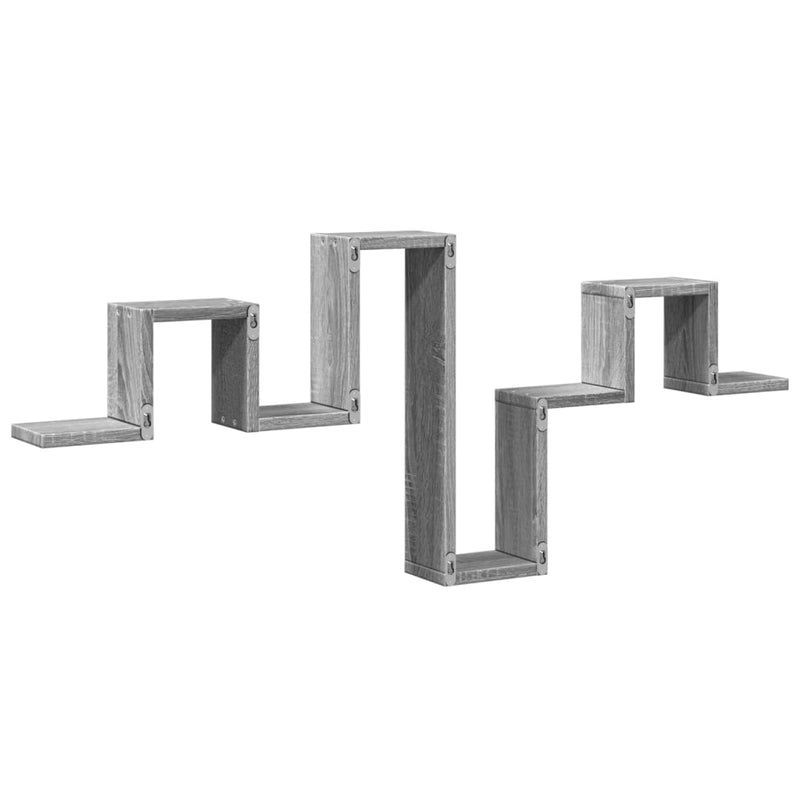 vidaXL szürke sonoma színű szerelt fa fali polc 104,5 x 10 x 43 cm