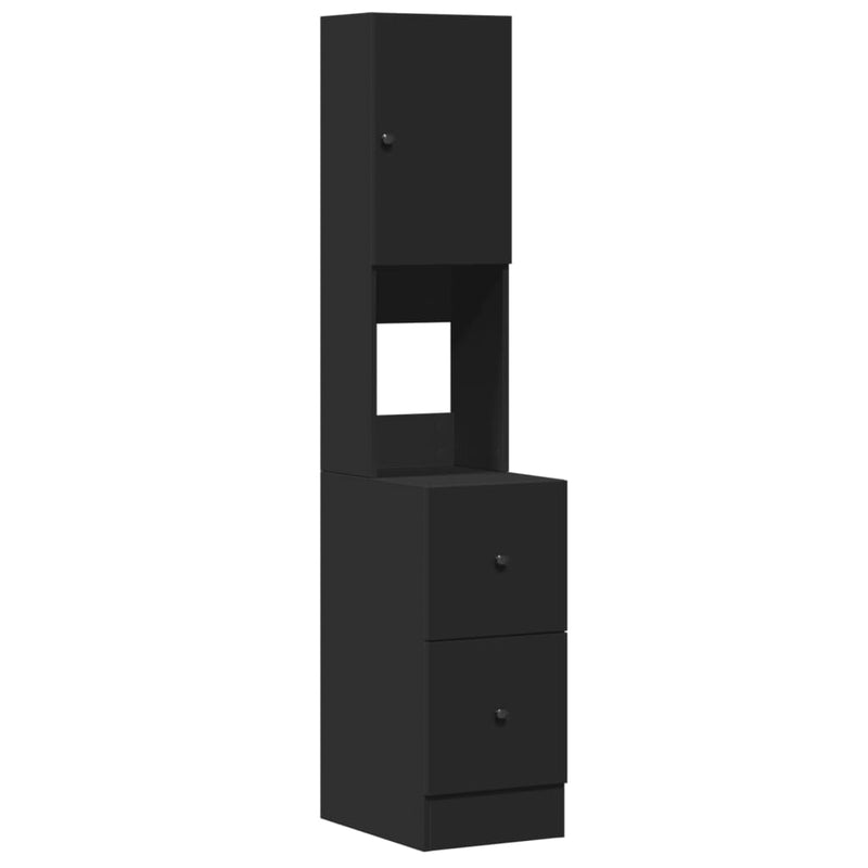 vidaXL fekete szerelt fa konyhaszekrény 35 x 50 x 180 cm