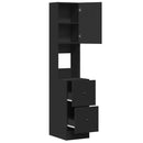 vidaXL fekete szerelt fa konyhaszekrény 35 x 50 x 180 cm