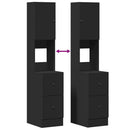 vidaXL fekete szerelt fa konyhaszekrény 35 x 50 x 180 cm