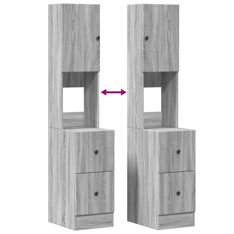 vidaXL szürke sonoma színű szerelt fa konyhaszekrény 35 x 50 x 180 cm