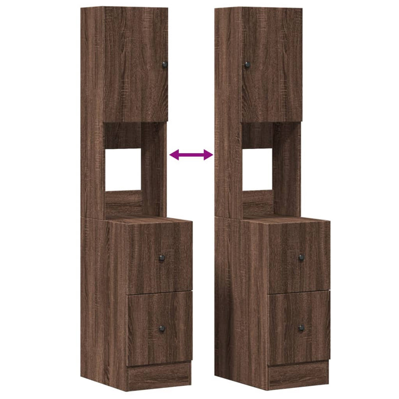 vidaXL barna tölgy színű szerelt fa konyhaszekrény 35 x 50 x 180 cm